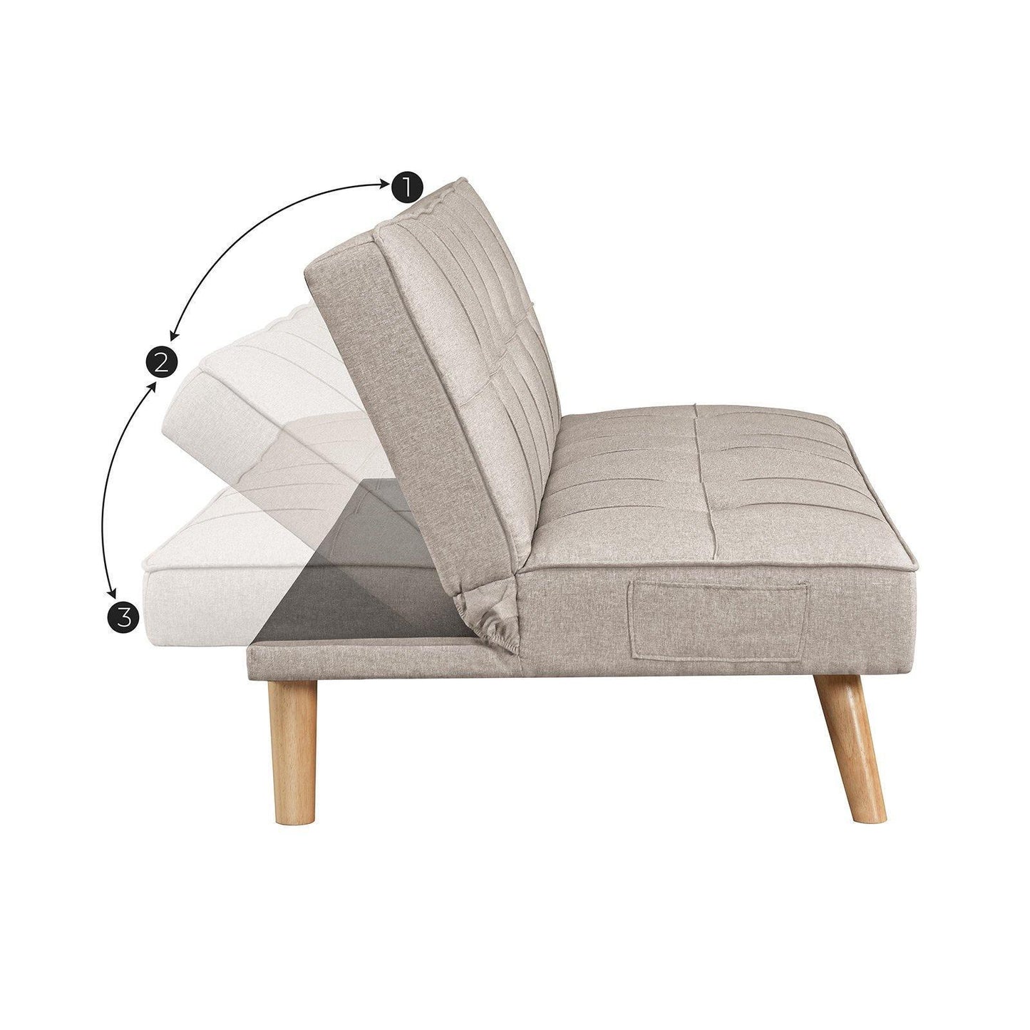 Futon Sofa Bed Beige FredCo