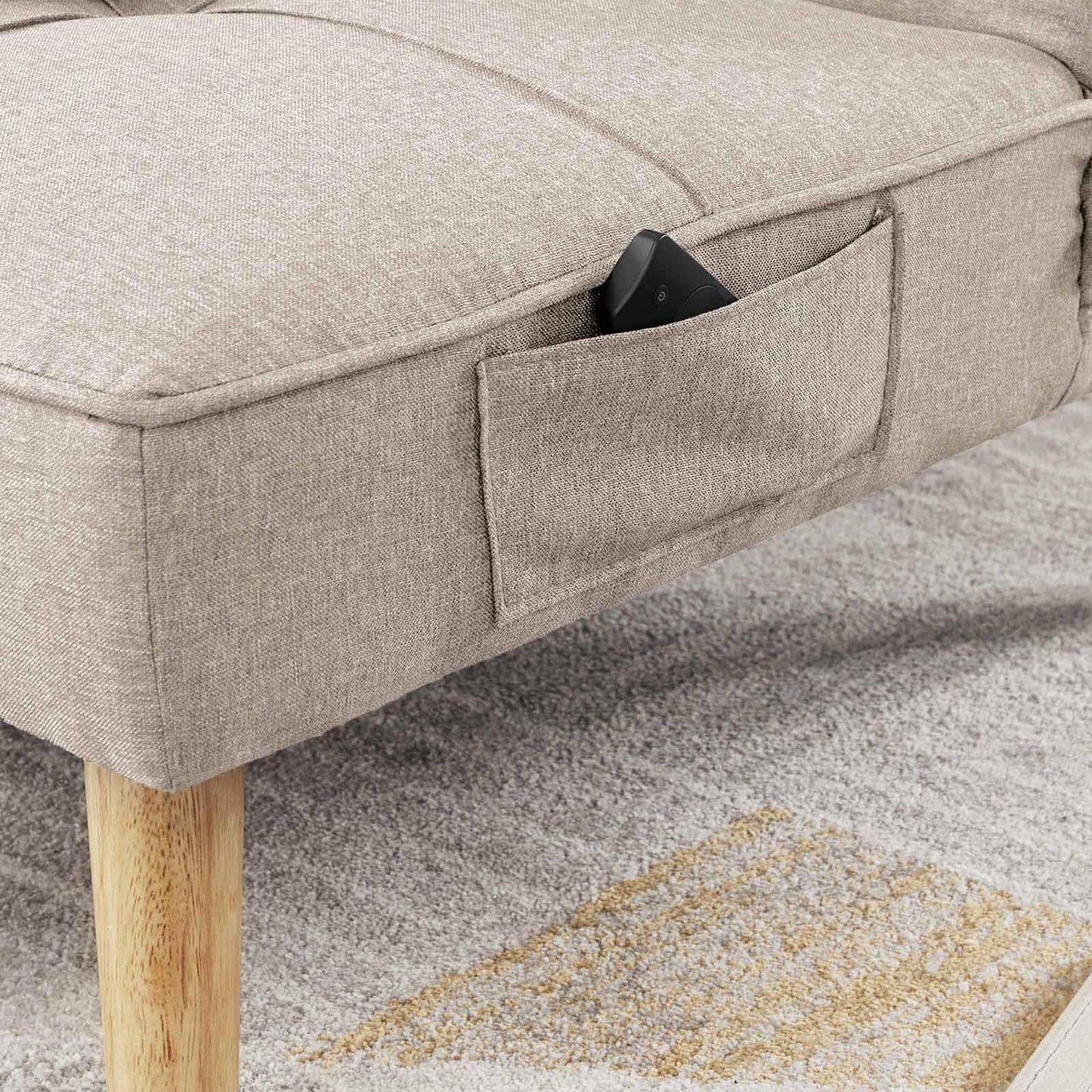 Futon Sofa Bed Beige FredCo