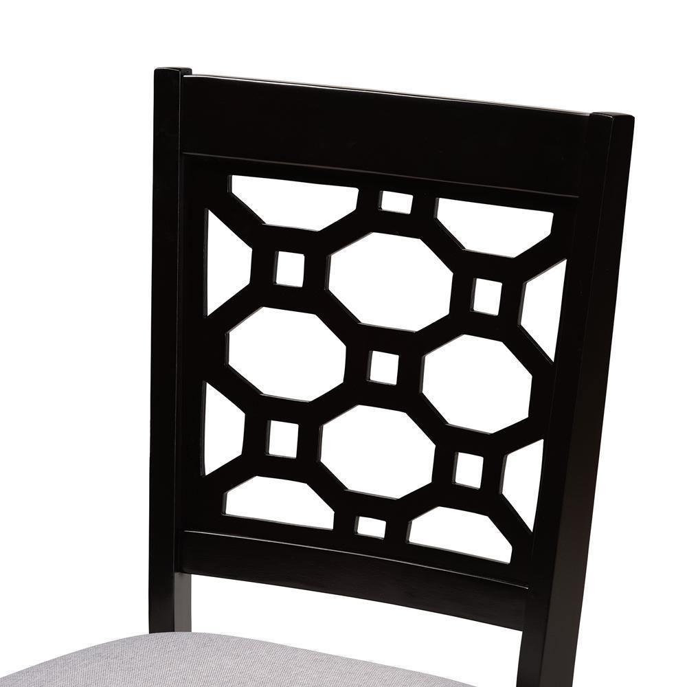 Gabriel Modern and Contemporary Grey Fabric Upholstered and Dark Brown Finished Wood 6-Piece Dining Set FredCo
