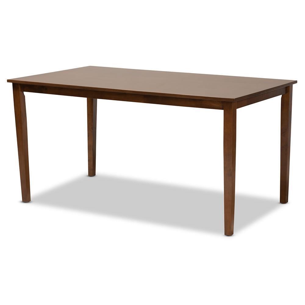 Gabriel Modern and Contemporary Grey Fabric Upholstered and Walnut Brown Finished Wood 6-Piece Dining Set FredCo