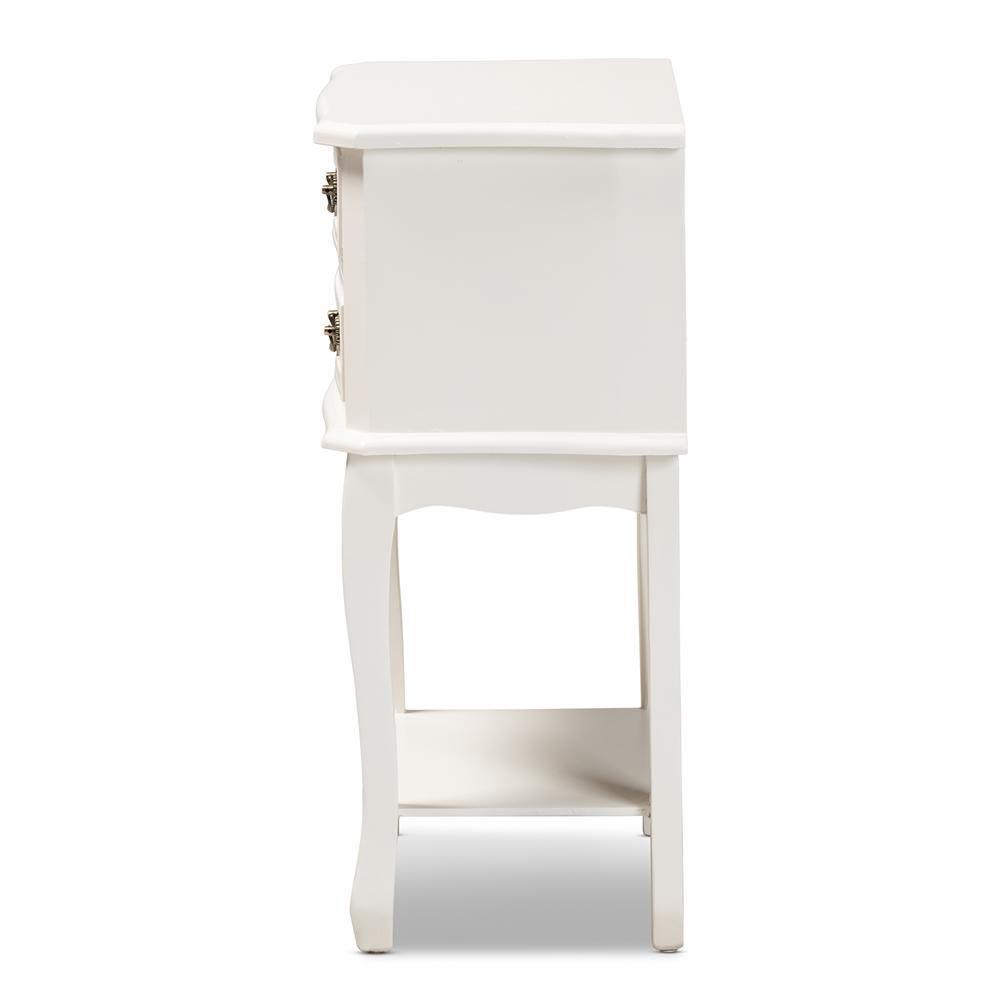 Gabrielle Traditional French Country Provincial White-Finished 2-Drawer Wood Nightstand FredCo