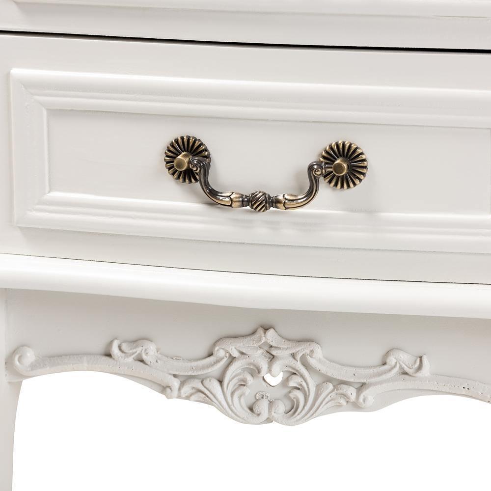 Gabrielle Traditional French Country Provincial White-Finished 2-Drawer Wood Nightstand FredCo