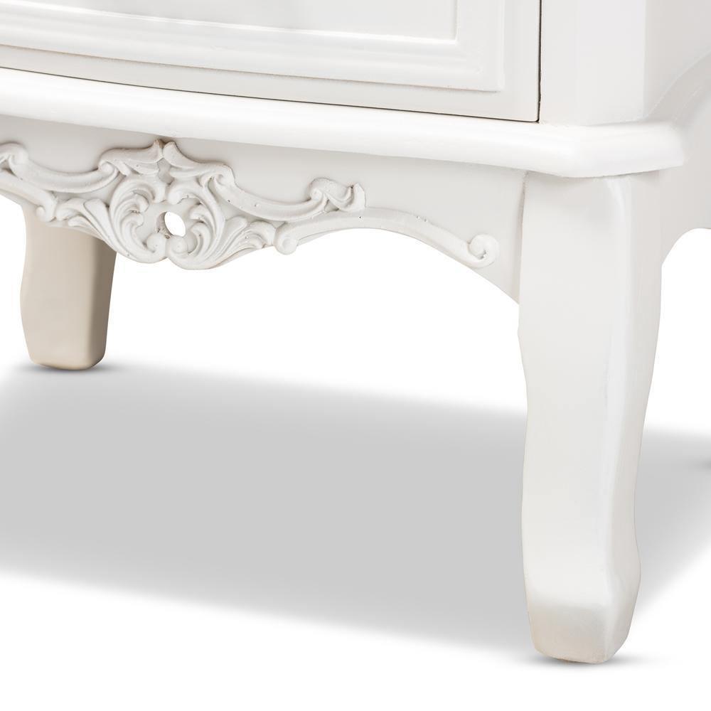 Gabrielle Traditional French Country Provincial White-Finished 3-Drawer Wood Nightstand FredCo
