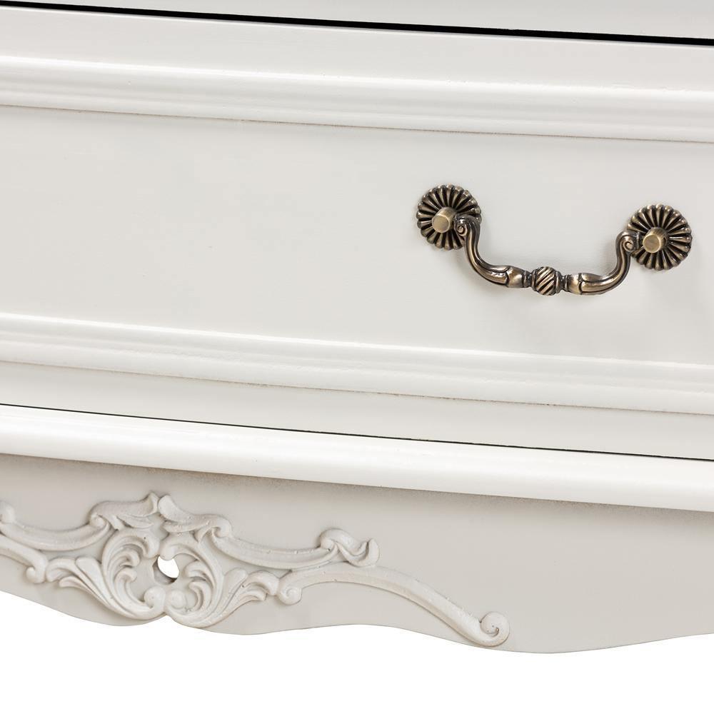 Gabrielle Traditional French Country Provincial White-Finished 3-Drawer Wood Storage Cabinet FredCo