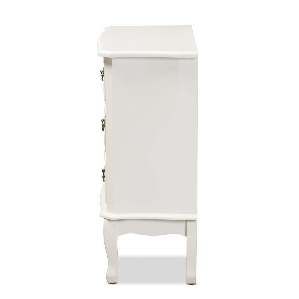 Gabrielle Traditional French Country Provincial White-Finished 3-Drawer Wood Storage Cabinet FredCo