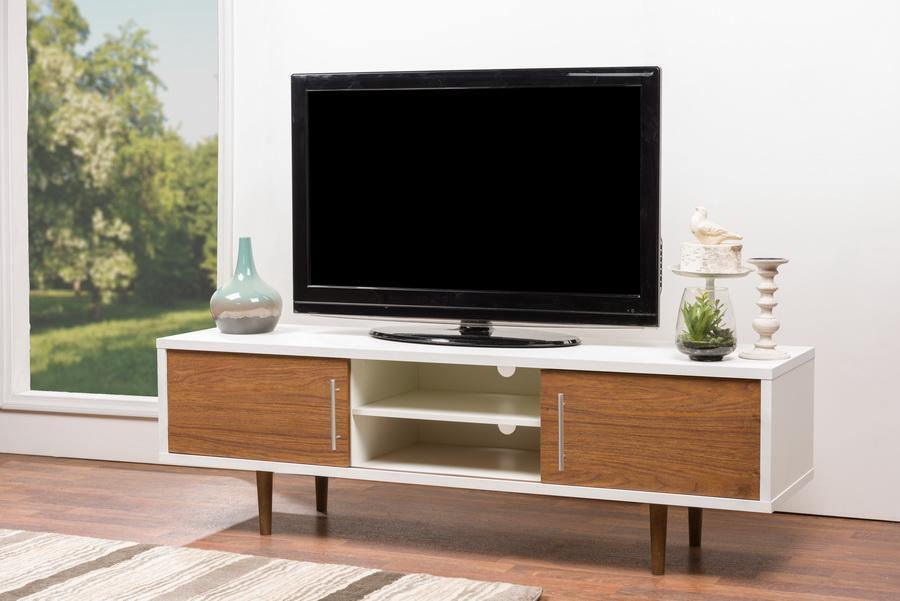 Gemini Wood Contemporary TV Stand FredCo