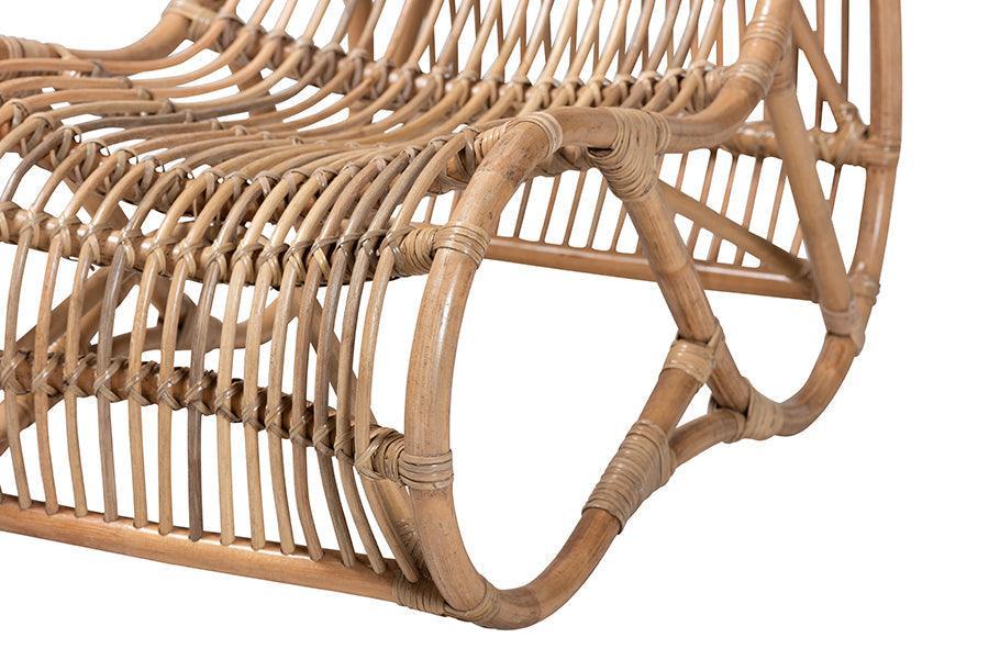 Genera Modern Bohemian Natural Rattan Lounge Chair FredCo