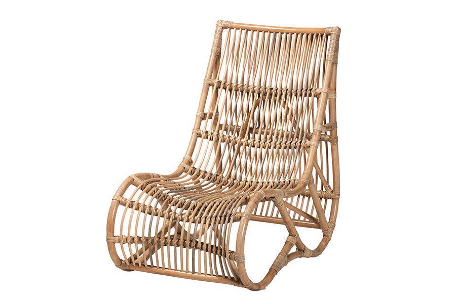 Genera Modern Bohemian Natural Rattan Lounge Chair FredCo