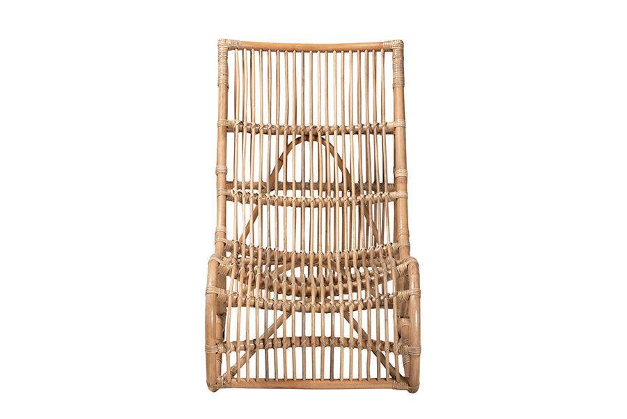 Genera Modern Bohemian Natural Rattan Lounge Chair FredCo