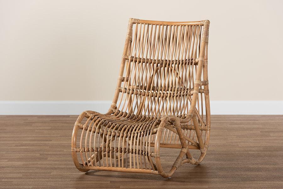 Genera Modern Bohemian Natural Rattan Lounge Chair FredCo
