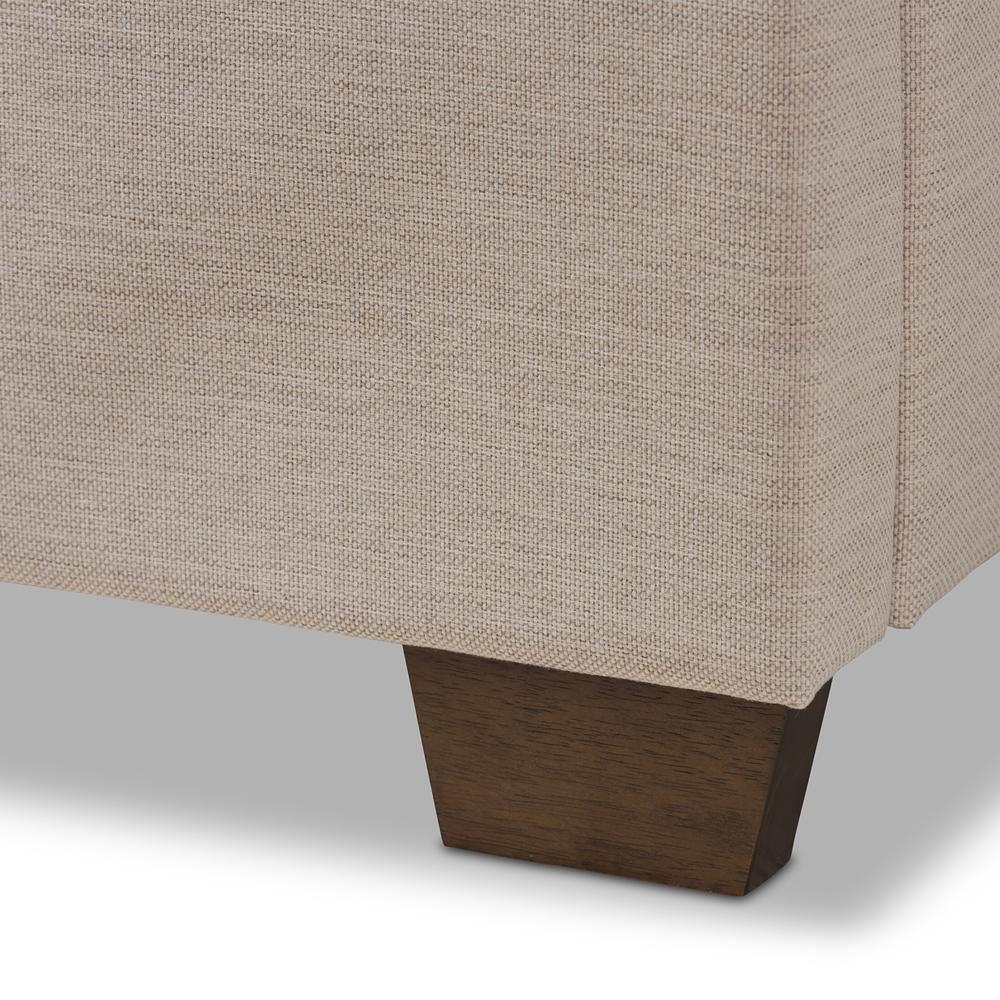 Georgette Modern and Contemporary Light Beige Fabric Upholstered King Size Bed FredCo