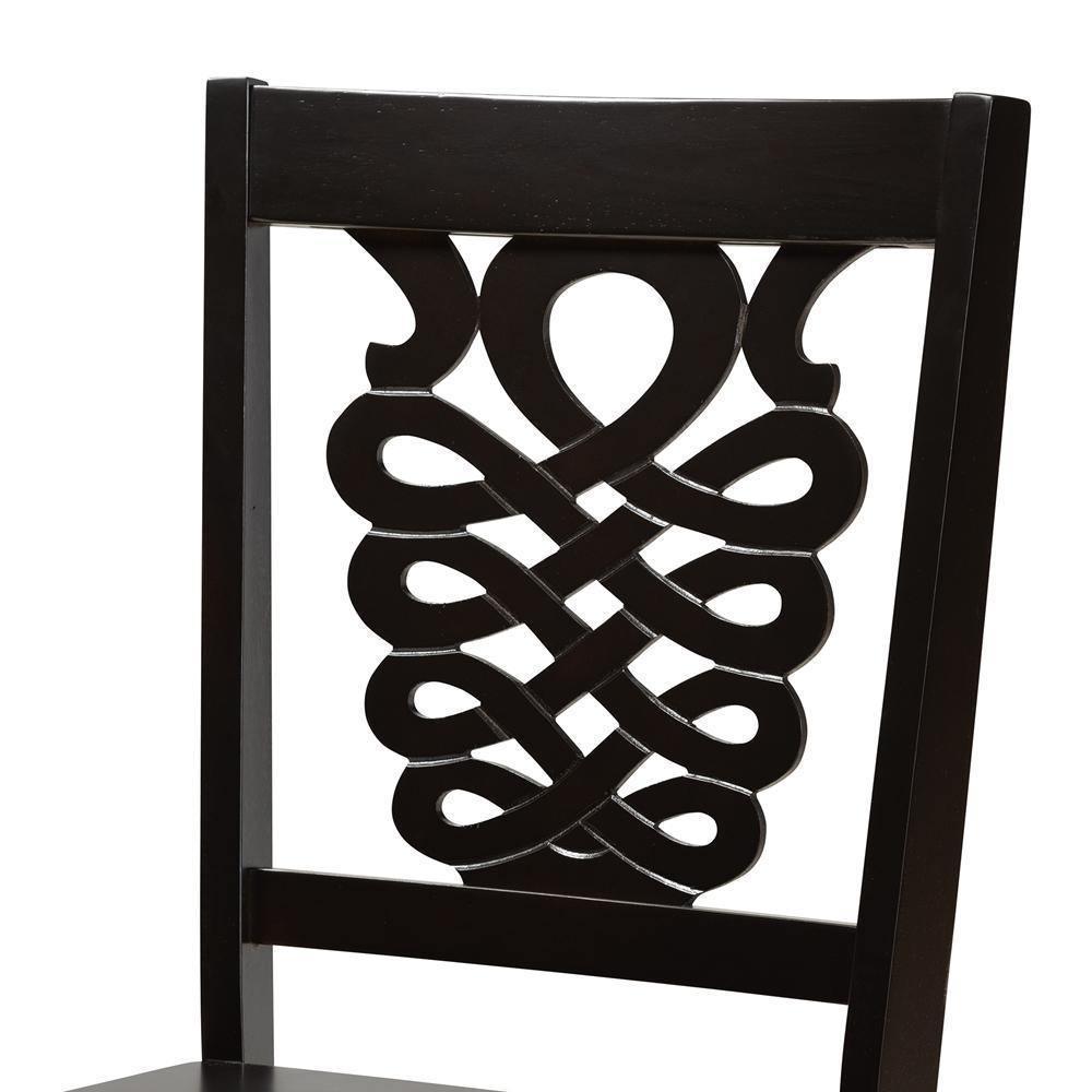 Gervais Modern and Contemporary Transitional Dark Brown Finished Wood 2-Piece Dining Chair Set FredCo