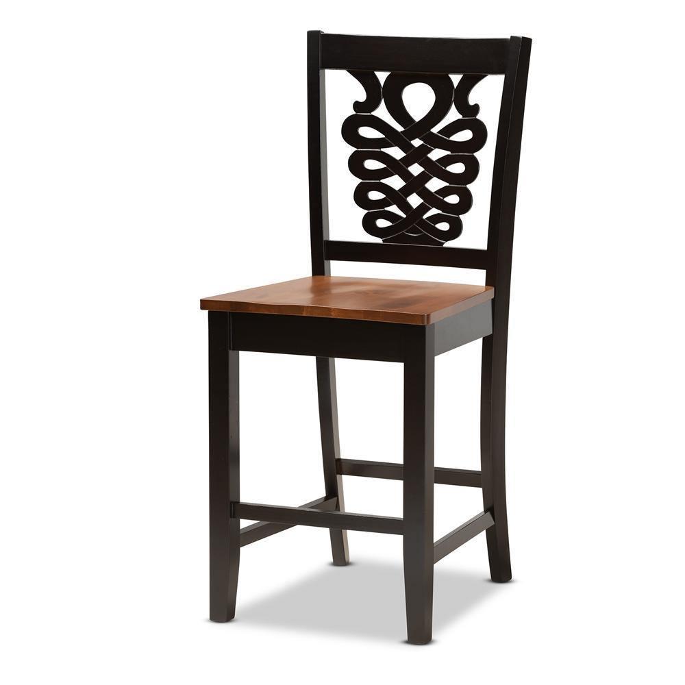 Gervais Modern and Contemporary Transitional Two-Tone Dark Brown and Walnut Brown Finished Wood 5-Piece Pub Set FredCo