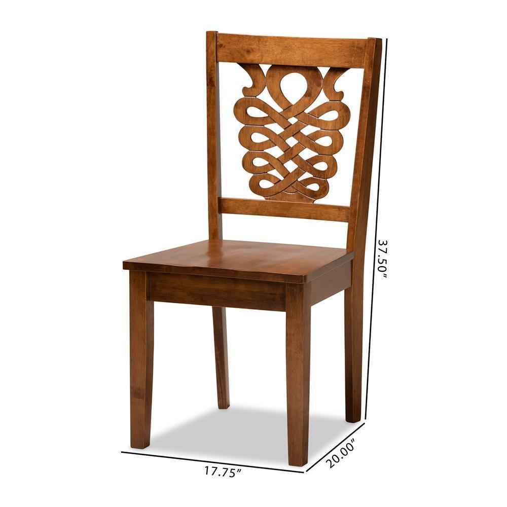 Gervais Modern and Contemporary Transitional Walnut Brown Finished Wood 2-Piece Dining Chair Set FredCo