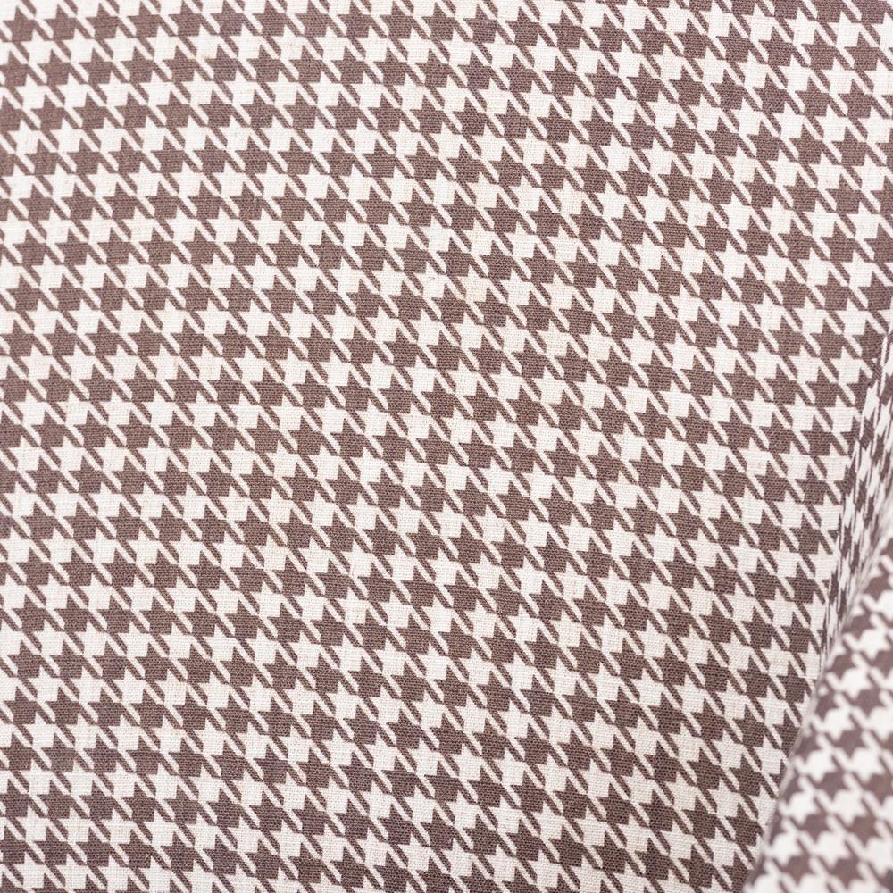 Gia Modern and Contemporary Brown and White Houndstooth Accent Chair FredCo