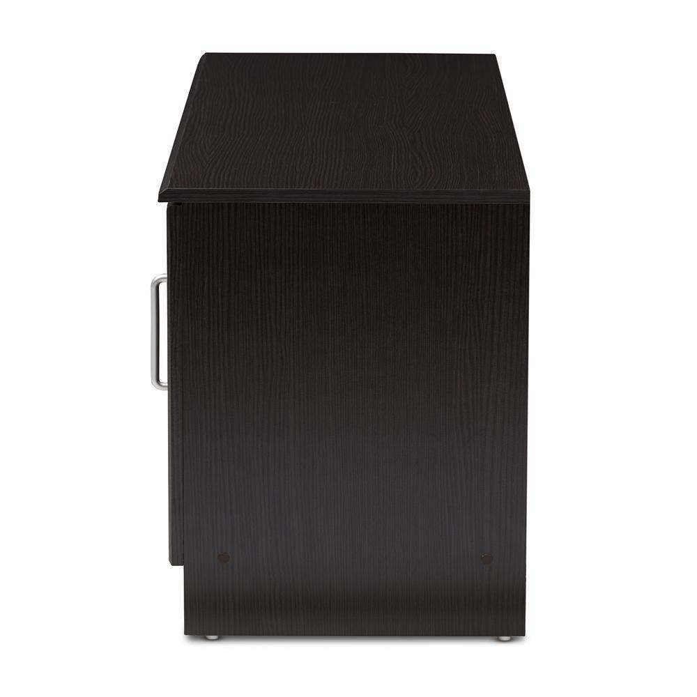 Gianna Modern and Contemporary Wenge Brown Finished TV Stand FredCo
