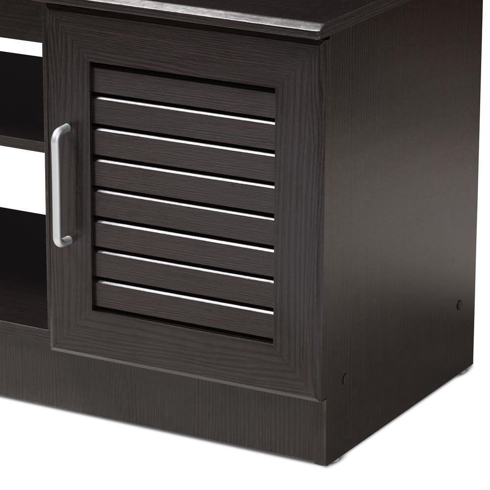 Gianna Modern and Contemporary Wenge Brown Finished TV Stand FredCo