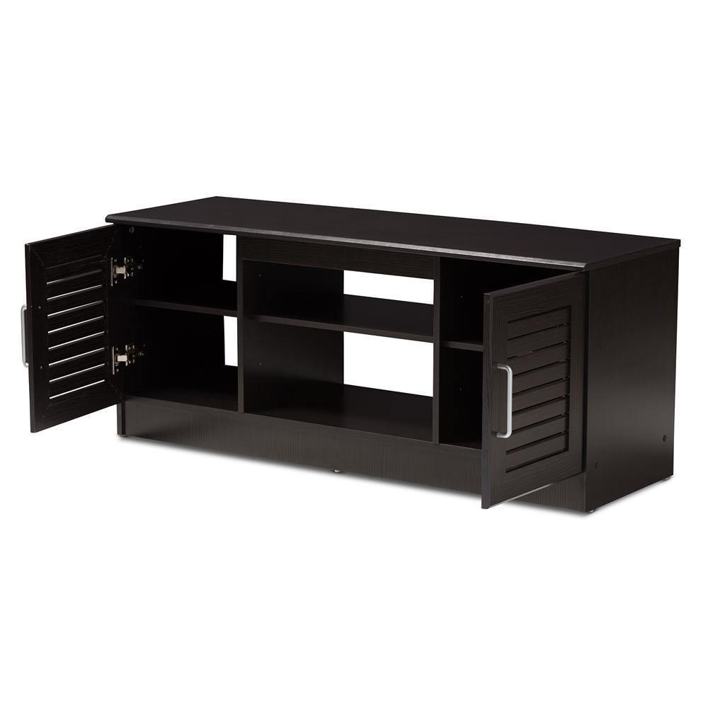 Gianna Modern and Contemporary Wenge Brown Finished TV Stand FredCo