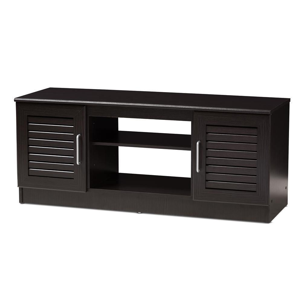 Gianna Modern and Contemporary Wenge Brown Finished TV Stand FredCo