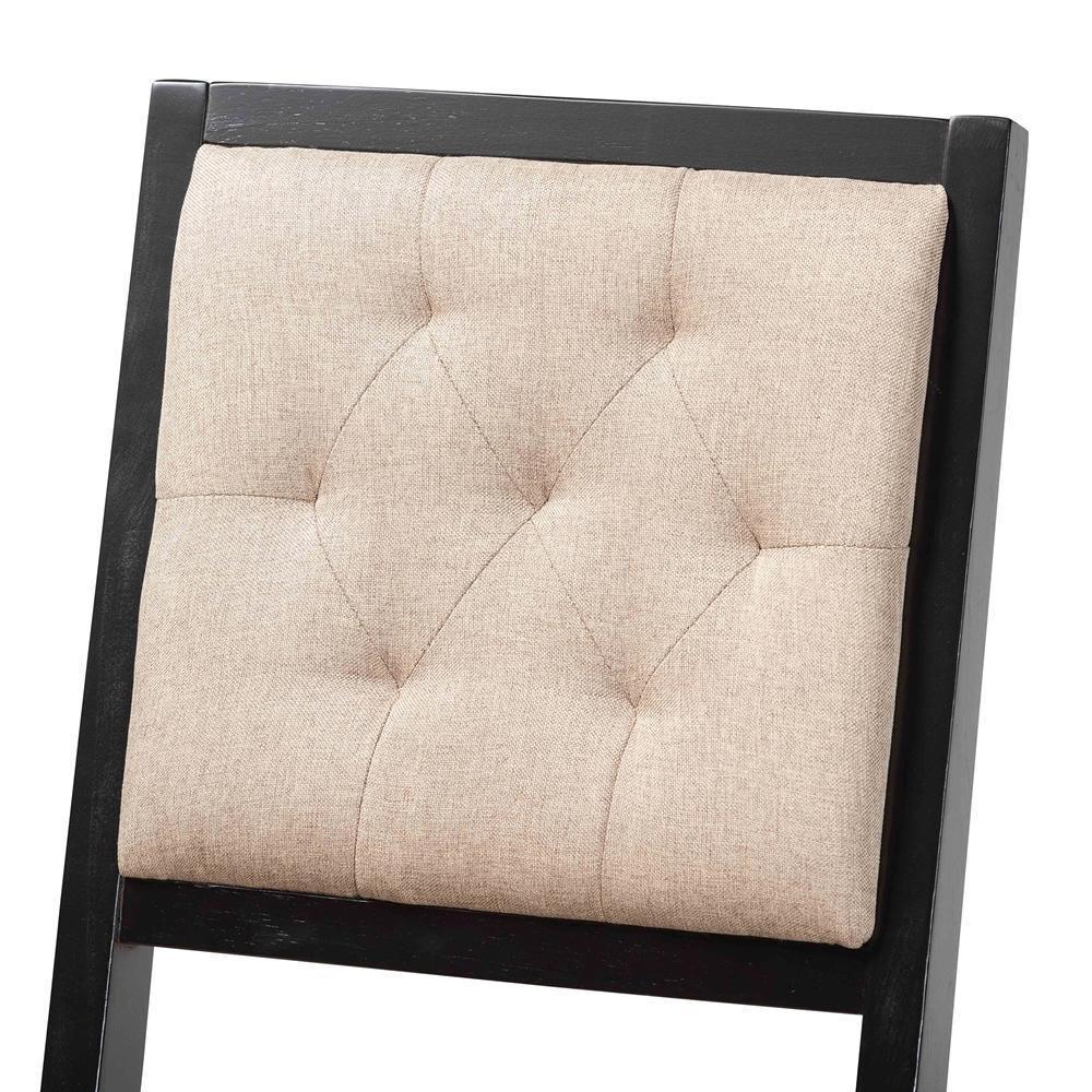 Gideon Modern and Contemporary Sand Fabric Upholstered and Dark Brown Finished Wood 2-Piece Bar Stool Set FredCo
