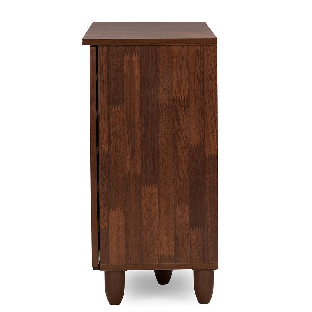 Gisela Oak and White 2-tone Shoe Cabinet With 3 Doors FredCo