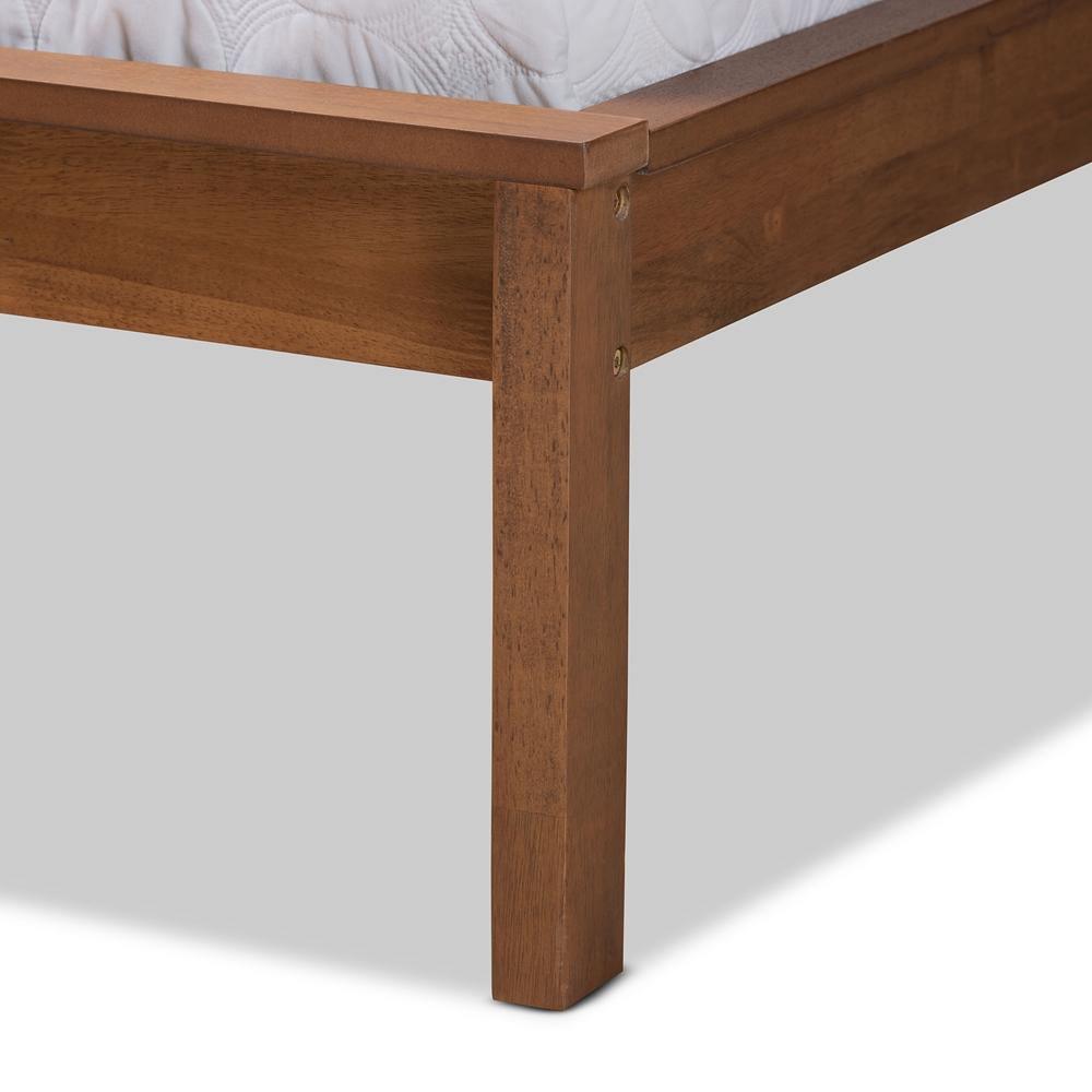 Giuseppe Modern and Contemporary Walnut Brown Finished Queen Size Platform Bed FredCo