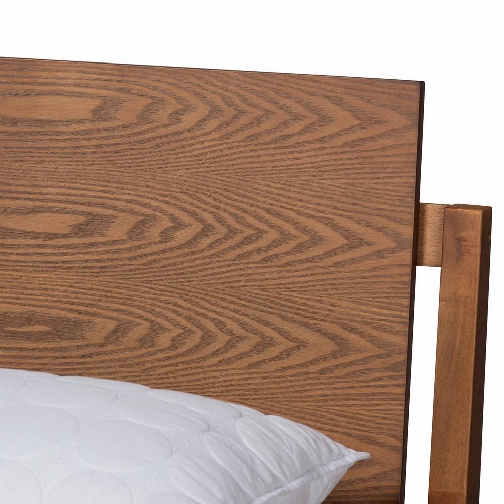 Giuseppe Modern and Contemporary Walnut Brown Finished Queen Size Platform Bed FredCo