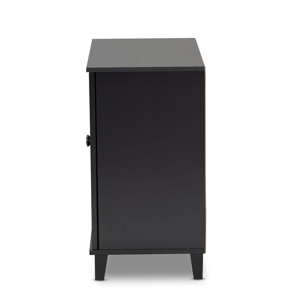Glidden Modern and Contemporary Dark Grey Finished 4-Shelf Wood Shoe Storage Cabinet FredCo