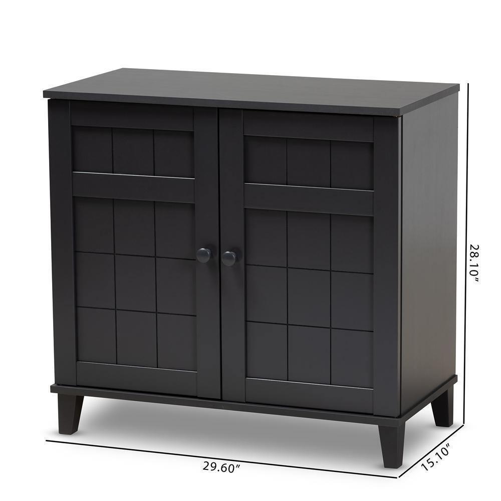 Glidden Modern and Contemporary Dark Grey Finished 4-Shelf Wood Shoe Storage Cabinet FredCo