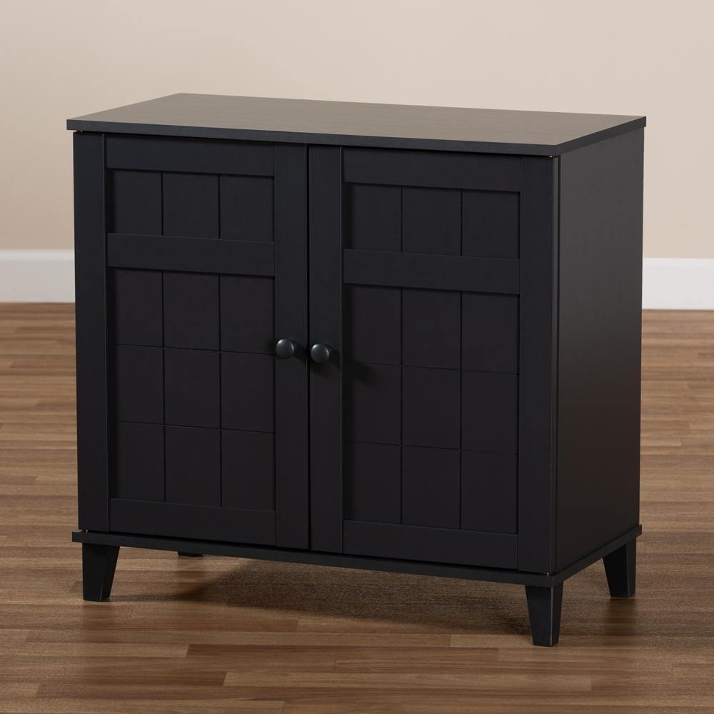 Glidden Modern and Contemporary Dark Grey Finished 4-Shelf Wood Shoe Storage Cabinet FredCo