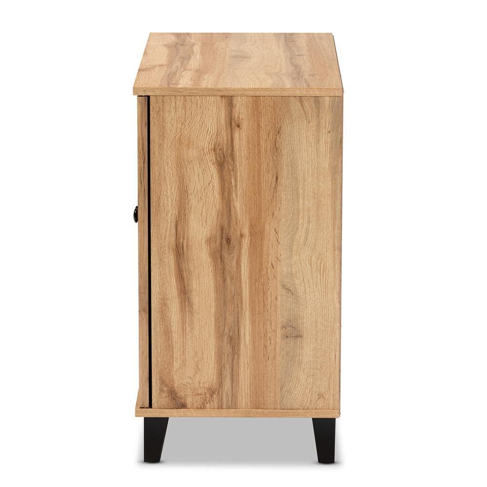 Glidden Modern and Contemporary Oak Brown Finished Wood 2-Door Shoe Storage Cabinet FredCo