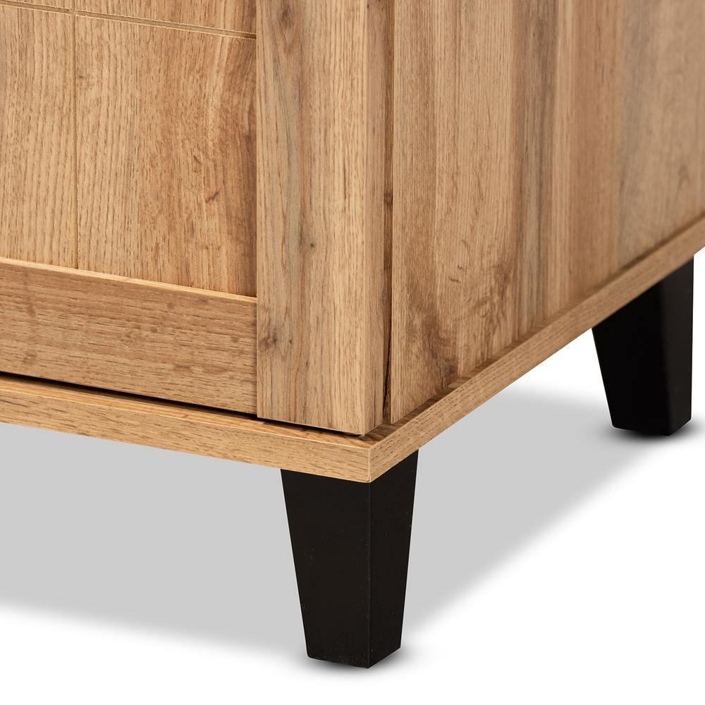 Glidden Modern and Contemporary Oak Brown Finished Wood 2-Door Shoe Storage Cabinet FredCo