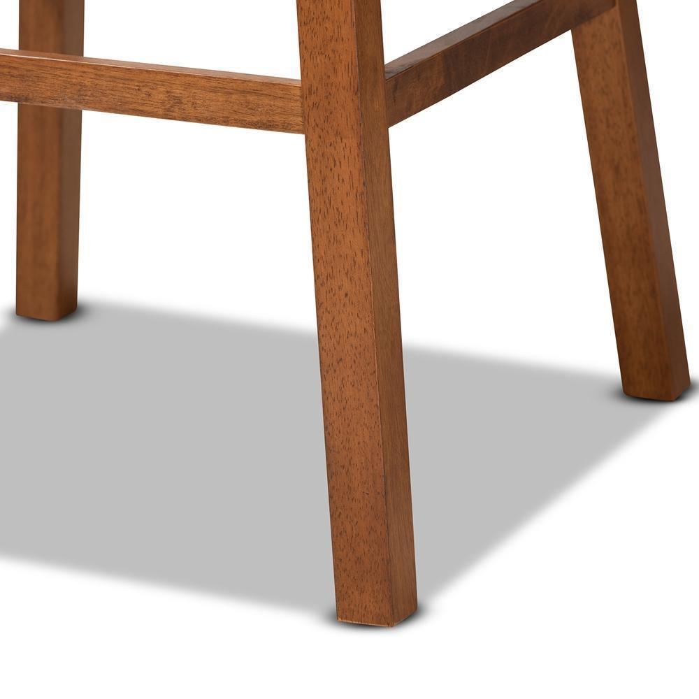 Gradisca Modern and Contemporary Tan Faux Leather Upholstered and Walnut Brown Finished Wood 2-Piece Swivel Bar Stool Set FredCo