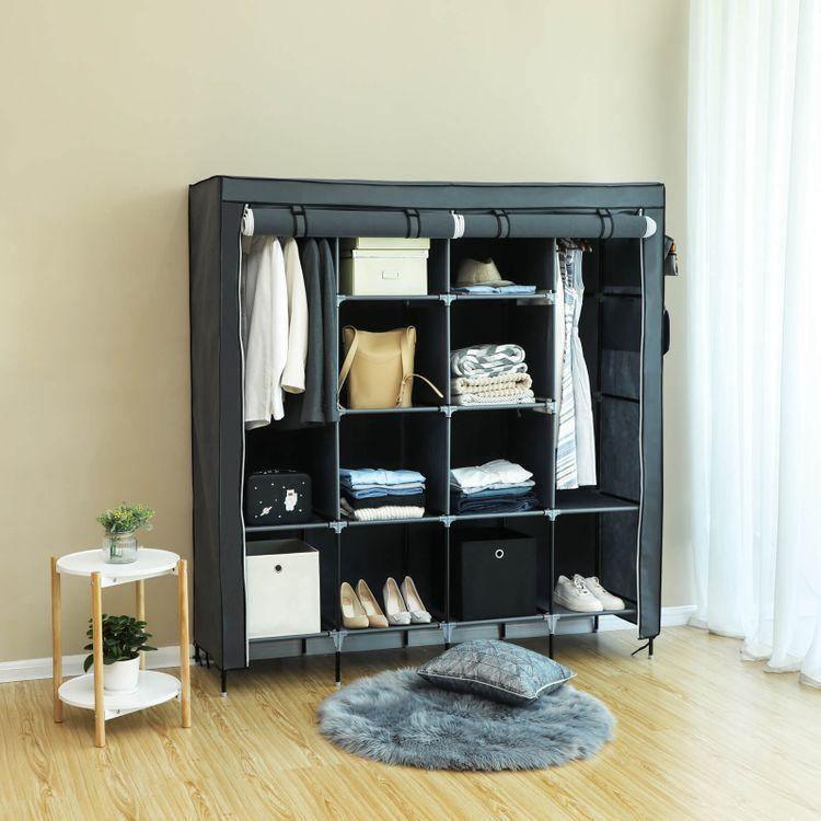 Gray Fabric Wardrobe FredCo
