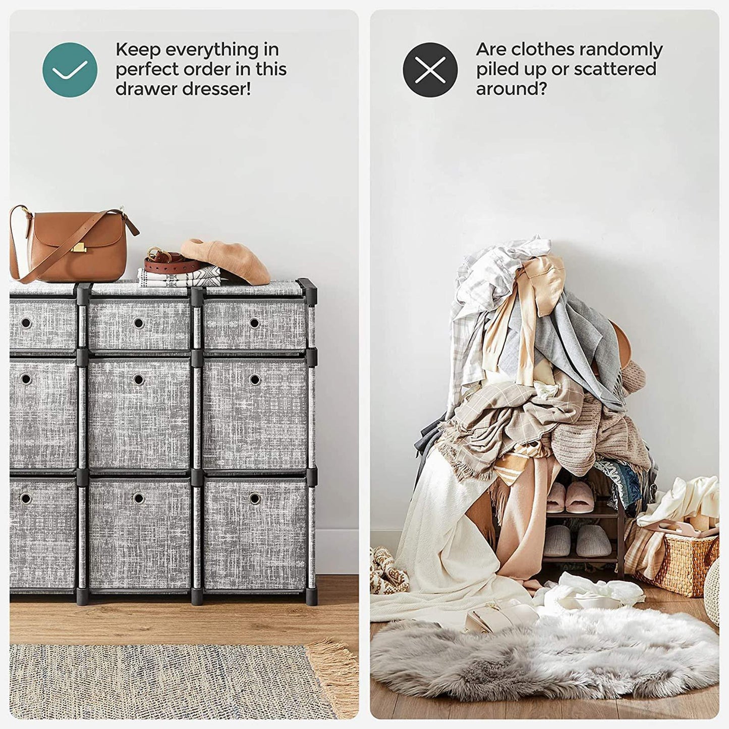 Gray Organizer with 9 Storage Boxes FredCo