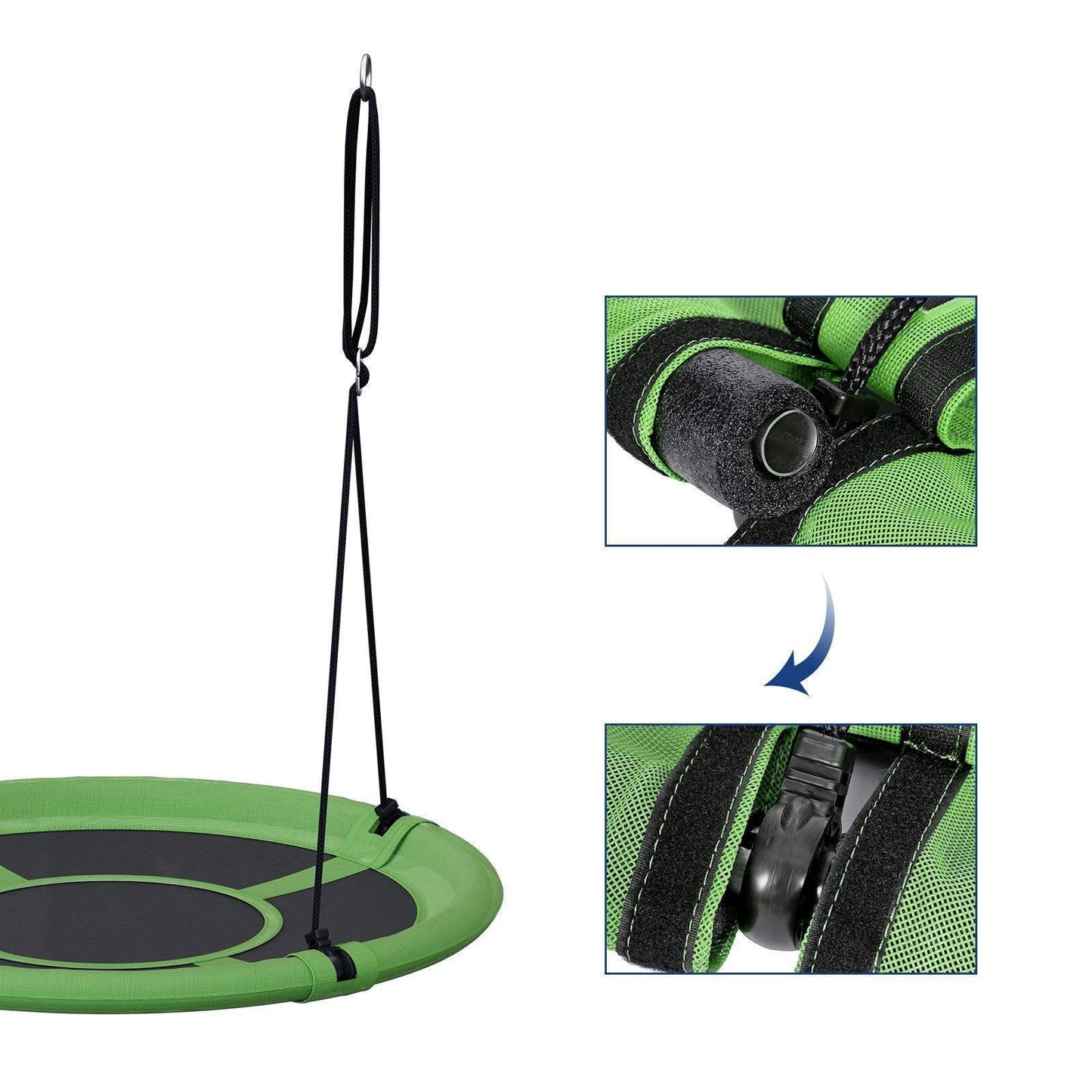 Green & Black Round Saucer Tree Swing FredCo