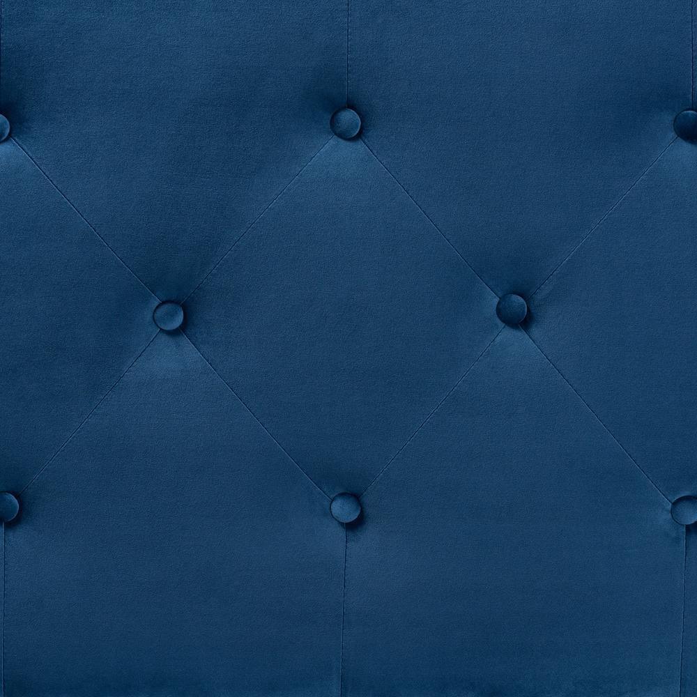 Gregory Modern and Contemporary Navy Blue Velvet Fabric Upholstered Full Size Headboard FredCo