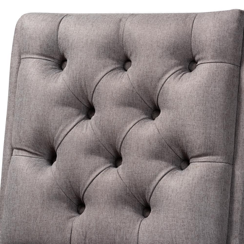 Gregory Modern Transitional Grey Fabric Upholstered and Walnut Brown Finished Wood 2-Piece Swivel Bar Stool Set FredCo