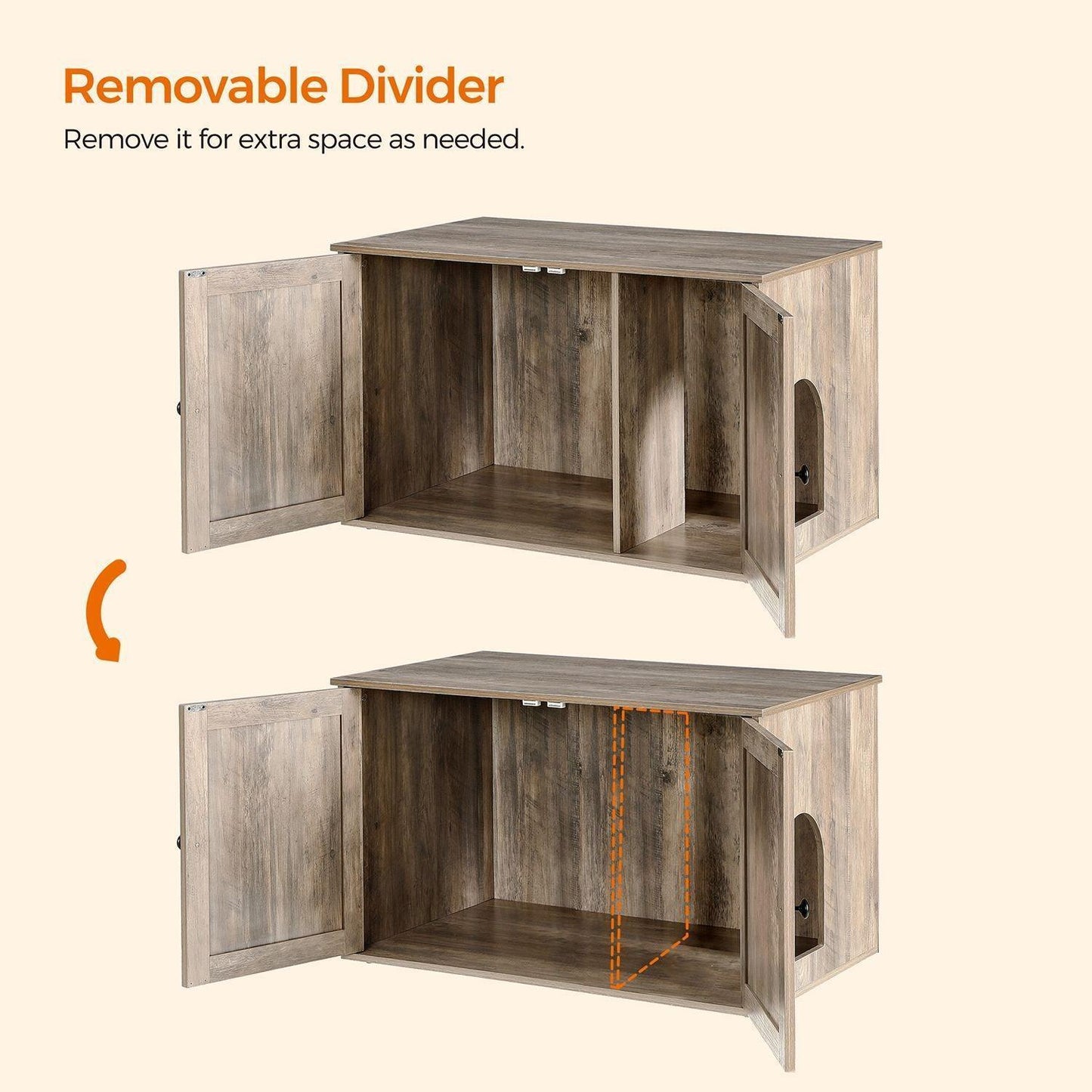 Greige Cat Litter Box Enclosure FredCo