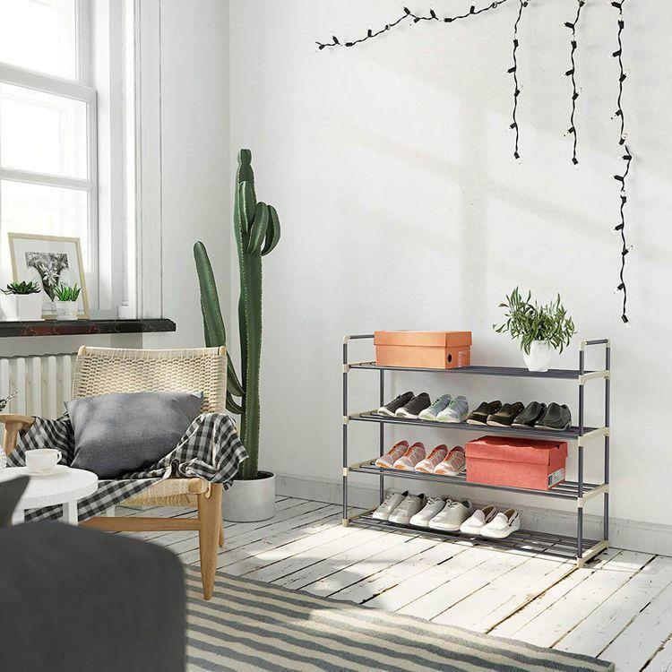 Grey 4 Tier Shoe Organizer FredCo