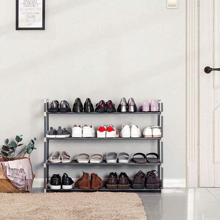Grey 4 Tier Shoe Organizer FredCo