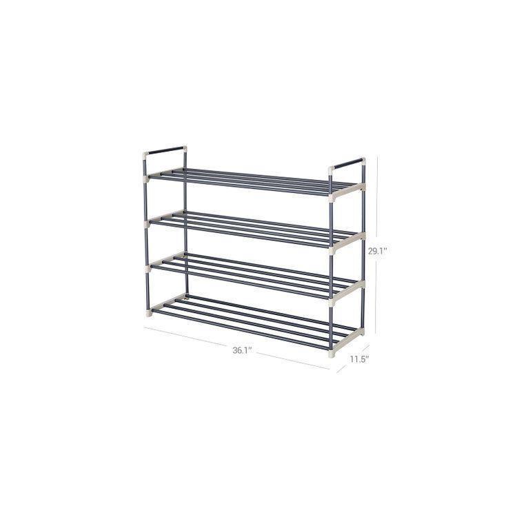 Grey 4 Tier Shoe Organizer FredCo