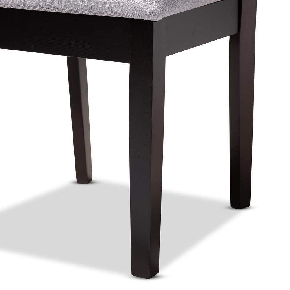 Gustavo Modern and Contemporary Grey Fabric Upholstered and Dark Brown Finished Wood 6-Piece Dining Set FredCo