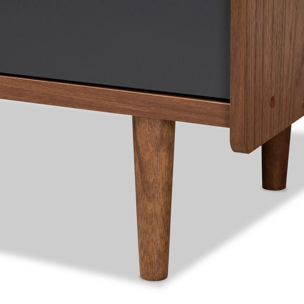 Halden Mid-Century Modern Multicolor Walnut Brown and Grey Gradient Finished Wood 3-Drawer Chest FredCo