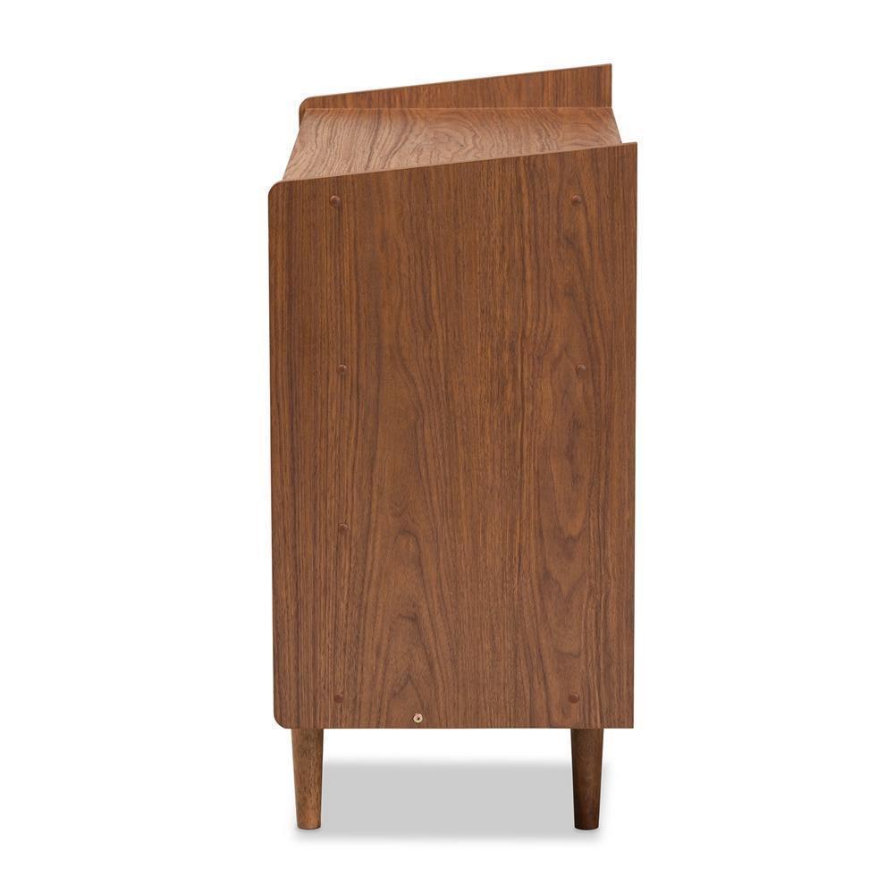 Halden Mid-Century Modern Multicolor Walnut Brown and Grey Gradient Finished Wood 3-Drawer Chest FredCo
