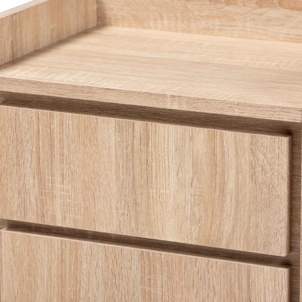 Hale Modern and Contemporary Oak Finished Wood 1-Door Nightstand FredCo