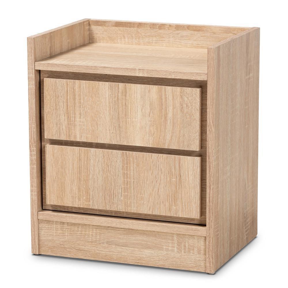 Hale Modern and Contemporary Oak Finished Wood 1-Door Nightstand FredCo