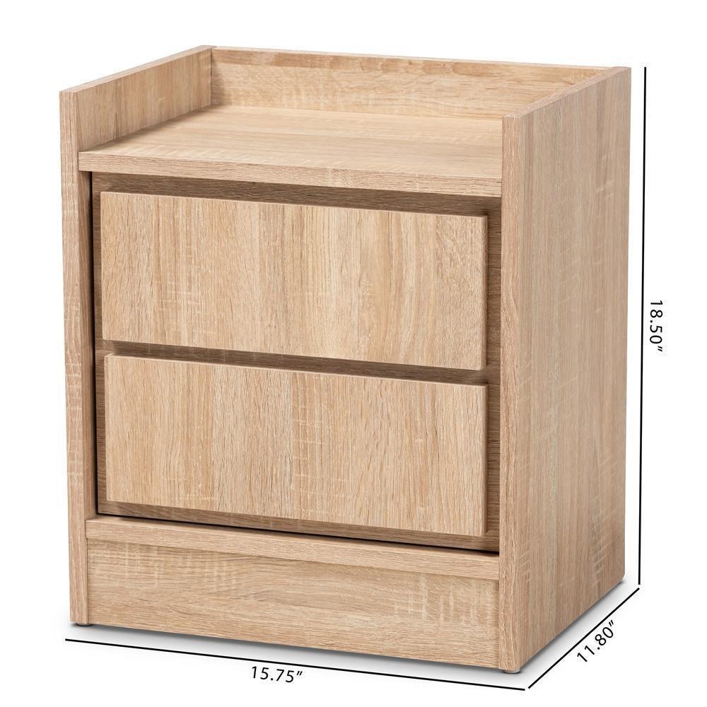 Hale Modern and Contemporary Oak Finished Wood 1-Door Nightstand FredCo