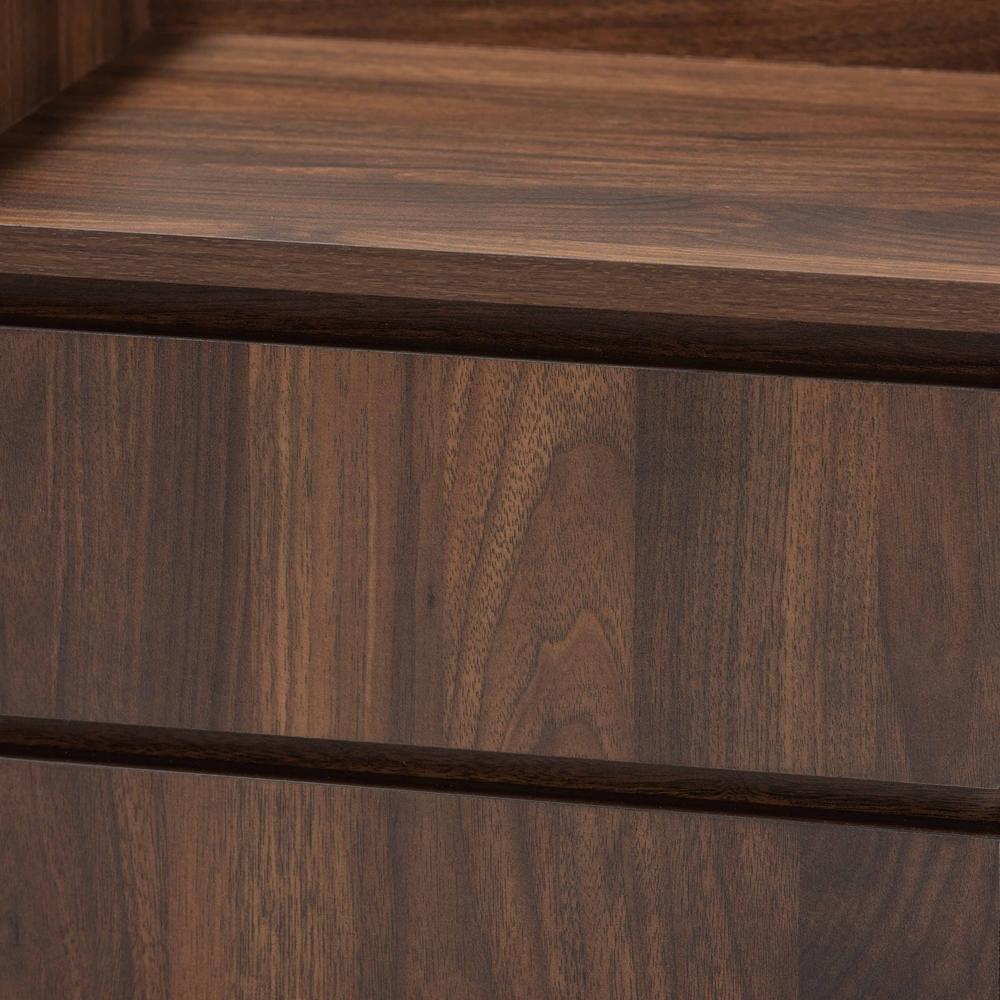 Hale Modern and Contemporary Walnut Brown Finished Wood 1-Door Nightstand FredCo