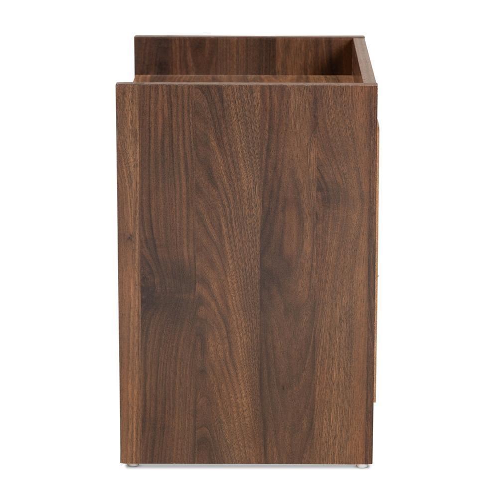 Hale Modern and Contemporary Walnut Brown Finished Wood 1-Door Nightstand FredCo